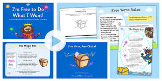 Compare free verse poetry with prose. What Is Free Verse Poetry Ks2 Teaching Pack Teacher Made