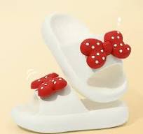 Girls Summer Slippers Indoor Outdoor Comfortable Shoes With Bowknot Print  For Kids,Little Girls Size 5.5-6T,Pink