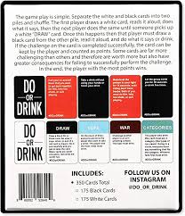 Deal each player three cards face down, three cards face up on top of those cards and three further cards face down. Amazon Com Do Or Drink Party Card Game For College Camping 21st Birthday Parties Funny For Men Women Home Kitchen