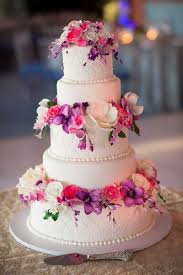 Inside Weddings Sugar Flowers Cake Flower Cake Purple Wedding Inspiration