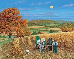 John Sloane Harvest Moon In 2020 Nature Art Painting Farm Art Naive Art
