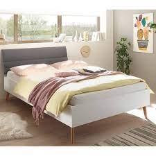 Juno bett holz edition baby junior babybett juniorbett holzbett. Lomadox Bett Mainz 61 Doppelbett Im Skandinavischen Design Weiss Matt Mit Grau Fusse Natureiche Massivholz Gesamtmass Bxhxt Ca 145x44x210 Cm Online Kaufen Otto