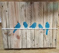 Diy Birds On A Wire Painting Reclaimed Wood Pallet Painting Birds On A Wire Hand Painted Watercolor Painting Pallet Painting Wood Pallets Wooden Painting