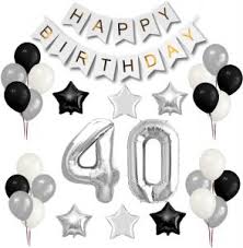 Wir führen qualitativ hochwertige ballons für jeden anlass. 40th Birthday Party Decorations Set Happy Birthday Decoration Banner And Balloons Black White Silver Birthday Decorations Party Supplies Buy Online Party Supplies At Best Prices In Egypt Souq Com