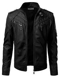Idarbi Mens Leather Look Motorcycle Rider Bomber Jacket Amazon Com Estilo Masculino Roupas Masculinas Moda Masculina Casual
