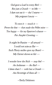 Emily Dickinson Poem God Gave A Loaf To Every Bird