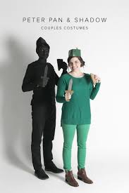 Last Minute Couples Costumes With Peter Pan And Shadow Last Minute Couples Costumes Couples Costumes Clever Couple Costumes