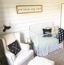 Black And White Baby Boy Nursery With Shiplap Wall Baby Boy Room Nursery Nursery Room Boy Baby Boy Nursery Room Design