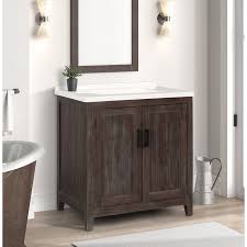 The clean lines, square drawer pulles, and open shelf create sophisticated, modern look for your bathroom. Gracie Oaks 31 Single Bathroom Vanity Set Wayfair