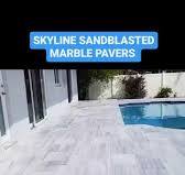 SKYLINE SANDBLASTED MARBLE PAVERS ✅☀️👍❤️, White background with unique  vein-cut grey that is uniformed straight lines. Premium natural stone  marble that stands out. Perfect for homes that are seeking ...