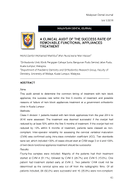 Oct 11, 2011 · klinik pergigian cahaya suria, tingkat 2,bangunan cahaya suria, jalan tun perak,50050 kuala lumpur. Pdf A Clinical Audit Of The Success Rate Of Removable Functional Appliances Treatment