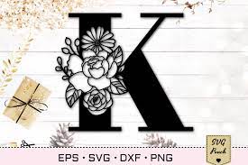 Download Floral Letter K Svg Flower K Monogram Font Initial Svg 549617 Cut Files Design Bundles