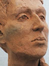 Ceramic Female Bust Sculpture, Studio Pottery Figures by Hilda Bourgeois  Daly Chicago Artist