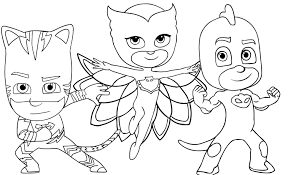 Check out the pj masks coloring pages featuring the three little heroes, as night falls, put on their pajamas and activate their animal amulets, and they magically transform into superheroes! Pj Masks Coloring Page Drawing 5
