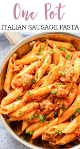 This Sausage Pasta Is Super Easy To Make Because Everything Cooks Together I Ground Italian Sausage Recipes Sausage Pasta Recipes Easy Instant Pot Pasta Recipe