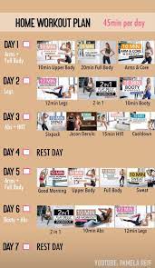 It wasn't until she incorporated serious weight training into her routine. Pamela Reif Workout Plan Week 1 45 Min Per Day Fitnessubungsplan The Plan Trainingsplan Frauen