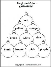 Free Read And Color The Christmas Ornaments Students Practice Reading Color Words With This Fun Worksheet Christmas Kinder Kinder Basteln Im Advent