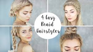 This is such a cute hairstyle when you're on the go! 4 Cute Braid Hairstyles Quick Easy Youtube
