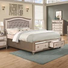 Base will not be visible above side rails. Coaster Bling Game Upholstered Queen Bed With Storage Footboard A1 Furniture Mattress Upholstered Beds