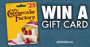 You simply get to bite into an ambrosia at earthly prices. Win A 25 Cheesecake Factory Gift Card Julie S Freebies