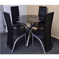 Dining sets up to 4 seats at ikea, we believe that no matter the size of your home, having a place to gather with your loved ones before and after each day is very important. Round 4 Seater Glass Dining Set Black Konga Online Shopping