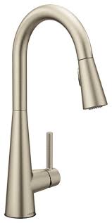 With the moen sip beverage faucet, it's easy to add a dedicated cold tap to your kitchen. Moen Sleek 1 Handle High Arc Pulldown Kitchen Faucet Transitional Kitchen Faucets By The Stock Market Houzz