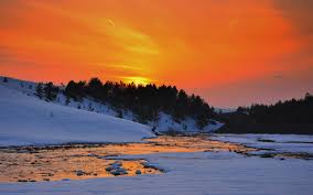 River Sunset Snow Hills Trees Winter Reflection Wallpaper 1920x1200 117152 Wallpaperup Snow hills provide 1 production. river sunset snow hills trees winter