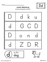 Letter D Uppercase And Lowercase Matching Worksheet Letter D Worksheet Printable Alphabet Worksheets Letter D