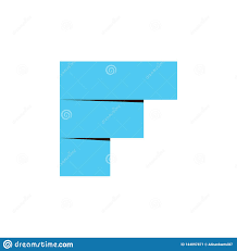 abstract letter f finance 3d paper document chart logo