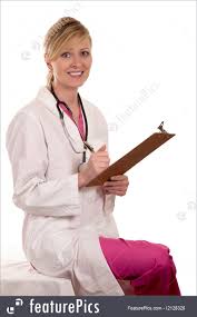 people doctor reading patient chart stock photo i2128326