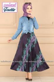 Piliseli Desenli Tesettur Etek 2329zm201 Mor Lila Yeni Sezon Etek Modelleri Etek Moda Stilleri Etek Modelleri