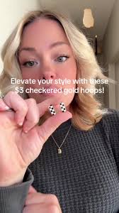 Stylish Checkered Gold Hoops for Affordable Christmas Gifts