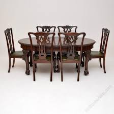 Chippendale style glass dining room table with 6 chairs. Chippendale Style Dining Table Six Chairs Antiques Atlas