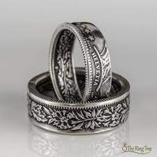 Wedding Bands Made From Old Swiss Silver Coins Switzerland Engagement Theringtree Silver Coinring Swiss Jewelry Ring Coin Ring Rings Coin Jewelry