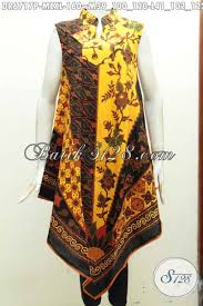 Midi dress batik asimetris cap sleeve * sumber: Belanja Batik Premium Batik Kidung Asmara