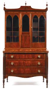 Fine Federal Inlaid And Figured Mahogany Lady S Desk And Bookcase Boston Massachusetts Early American Furniture Fine Antique Furniture Neoclassical Furniture
