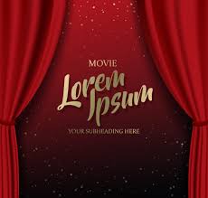 Theater Stage With Red Heavy Curtain With Golden Text And Stars Curtains Stage Curtains Graphic Design