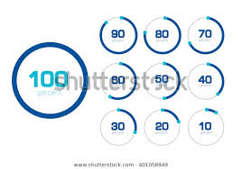 circle chart graph flat design percentage stock vector