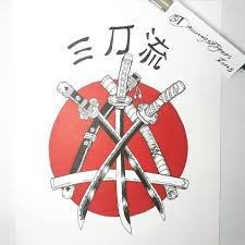 Zoro Tattoo Swords One Piece Drawing In 2020 One Piece Tattoos Sword Tattoo Anime Tattoos