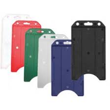 This pvc badge holder measures 3.54x2.6 and comes as a set of ten or 100. Vertical Rigid Plastic Id Badge Holder Holds Extra Tight To Your Id Badge
