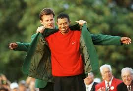 1997 Tiger Woods Being Fitted For The First Of Four Green Jackets By Nick Faldo Augusta Nationals Tiger Woods Master Guinness World Records