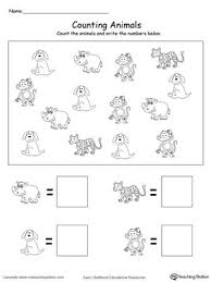 Count And Write The Number Of Animals Preschool Worksheets Numbers Kindergarten Preschool