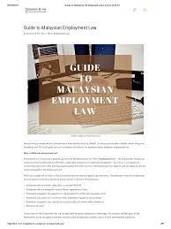 In malaysia, the employment act, 1955 governs labor contracts. Guide To Malaysian Employment Law Donovan Ho Pdf Working Time Overtime