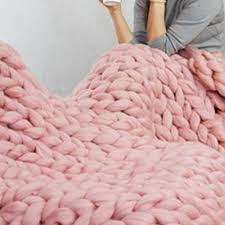 47x59in Chunky Knit Blanket Light Pink B Buy Online In Cayman Islands At Desertcart