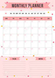 Well, once you download the monthly planner 2021, you are free to do whatever you'd like!whether that means send it to friends and family, type your. Monthly Planner Page With Place For Notes Vector Cute Template Royalty Free Cliparts Vectors And Stock Illustration Image 120799581