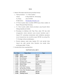 Soal Myob Perusahaan Jasa Cv Putra Laundry