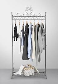 Metal rack to hang clothes. Neun Welten Metal Clothing Rail Garment Rack Shabby Chic 163 X 80 X 40 Cm Hanging Clothing Rack With Storage Shelf Blue