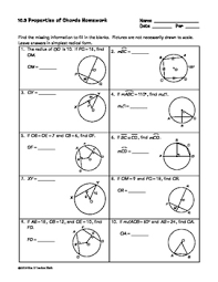 Circles 10 angles unit inscribed 4 homework answer key. Properties Of Chords Lesson By Mrs E Teaches Math Tpt