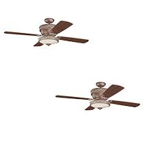 In the summer, the downward flow air of this ceiling fan. Set Of Two No 4vg42 28tbd L Villager 42 In Tuscan Bronze Downrod Or Close Mount Indoor Ceiling Fan With Light Kit 4 Blade Monte Carlo Fan Company Buy Online In Antigua And