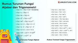 Pembahasan dengan aturan , ubah bentuk pecahan ke dalam bentuk pangkat: Rumus Turunan Fungsi Aljabar Dan Fungsi Trigonometri